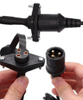 Close-up of connectors on 12V Winch Corded Manual Remote Control Kit For ATV UTV Winch, 10 Ft Cable, Plug And Play Wiring