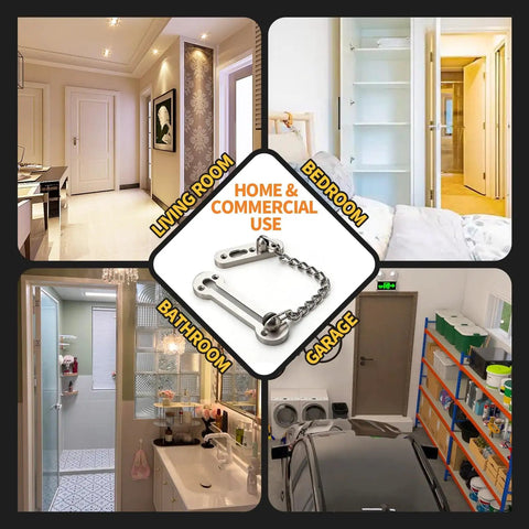 Beefy Heavy Duty Screen Door Latch 304 Stainless Steel For Apartment Security Lock French Doors Welded Chain Design
