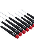 Eight Piece Hex Inch Screwdriver Set With Precision Handle And Extra Long Grip For Fast Rotations, Labeled Tips For Easy ID