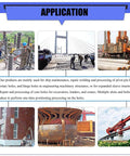 BREVELTION portable hole drilling machine application collage showing six construction and engineering scenes