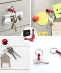 10 Pack Keychain Magnets for Gold and Jewelry Testing showing red magnet holding keys
