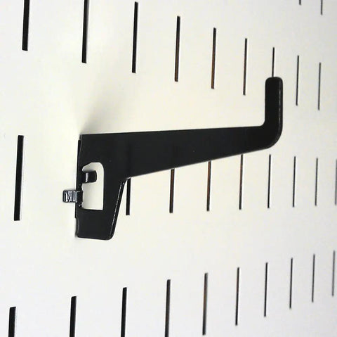 Long Reach Pegboard Hook Pack, 2 7/8 Inch Metal Hooks For Slotted Tool Boards, Black Finish, Heavy Duty