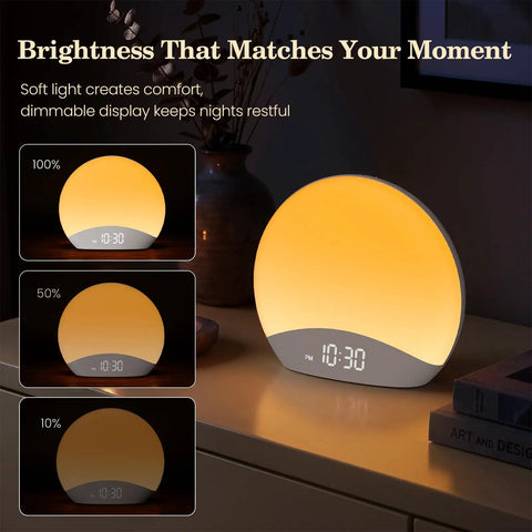 Rock Solid Sound Machine Paired With Sunrise Alarm Clock And Soothing Night Light For Chill Bedroom Upgrades Deep Sleep Cycles And Smooth Morning Wake Ups