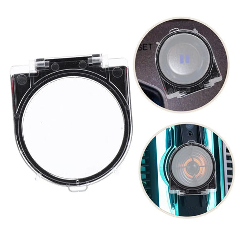 Clear Power Button Guard Cover Keeps Accidental Presses From Hitting Your PC Or Home Appliances Extends Button Lifespan shown installed