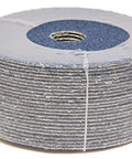 Heavy Duty Resin Fiber Zirconia Sanding Discs Built To Crush Gnarly Rust And Old Paint On Steel Or Wood Angle Grinder Wheels Featuring 7 8 Inch Arbor 25 Piece Pack stacked in a circular shape.