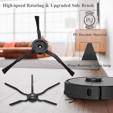 Easy Swap All In One Replacement Kit For Robotic Vacuums S4 S5 S6 E4 E20 E25 E35 S50 S65 showing side brush in living room