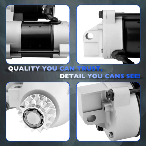 Heavy Duty Outboard Starter Motor That Works With Mercury Yamaha And Hitachi Engines For 75Hp 90Hp And 115Hp Models Replaces 68V-81800-01-02-03 And 50-881368T Series Saltwater Ready No Fuss Install Plug And Play close-up details