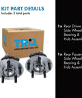 Rear Wheel Bearing And Hub Assembly Set, Driver And Passenger Side, 2 Piece Replacement Kit For 08-14 Dodge Challenger, 09-14 Charger And 10-14 Chrysler 300
