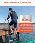 Flip-Up Dock Ladder 4-Step Heavy-Duty Aluminum Swim Ladder For Boats And Pontoons 350 Lb Capacity Non-Slip Wide Steps Pull Rope Assist Perfect For Lake Pool And Marine Boarding on dock