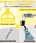 High quality thickened aluminum handle for the Heavy Duty Commercial Cotton String Mop With 59 Inch Handle and Replaceable Head, durable and stable.