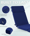 72 x 21 Inch Outdoor Chaise Lounge Cushions Set of 2 With Removable Covers 4-Section Design Water Repellent And Fade Resistant 6 Tie Straps Replacement For Patio And Pool Chairs In Navy