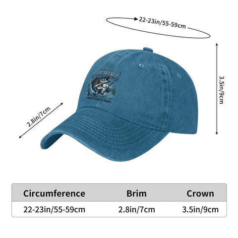 Lightweight Cyan Blue Fishing Hat For Men And Women, All Day Outdoors Cap With Adjustable Buckle, Breathable Summer Wear