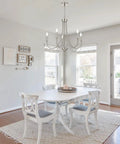 5 Light Brushed Nickel Farmhouse Chandelier Candelabra Style Modern Pendant Lighting For Living Room Kitchen Island Foyer