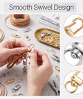 Eighty Piece Swivel Lobster Clasps In Shiny Gold And Silver Finishes slick keychain hardware for smooth swivel design crafting.