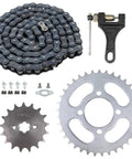 428 Chain And Sprocket Kit With 37 Tooth Rear Sprocket 52mm ID Fits 50cc 70cc 90cc 110cc 125cc And 250cc Pit Dirt Bikes ATVs Quad Bikes And Motorcycles Front 17T Sprocket Included For Smoother Acceleration And Ride-Ready Power Boost