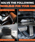 Image depicting car brake problems: hard pedal press, spongy brakes, longer stopping distances, hissing sounds during braking. Straight Swap Vacuum Power Brake Booster Built Tough For Smooth Stops Fits 2007 Through 2010 Lincoln Mkx Ford Edge Plus 2007 Through 2015 Mazda Cx9 With 3.5L And 3.7L V6 Engines.