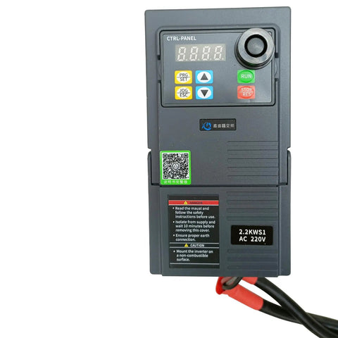 Control panel for Badass Heavy Duty Belt Sander And Grinder With 72 To 82 In Wide Belt, featuring 220V display and safety instructions.