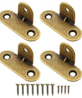 Solid Brass Corner Brackets Set Of Four Antique Bronze Furniture Edge Protectors, 3.4x3.7cm for wood box guards.