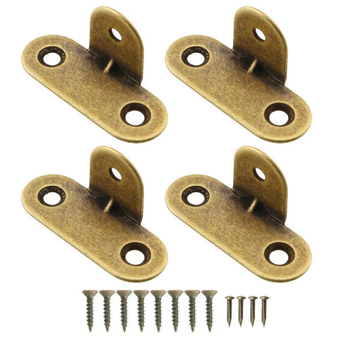 Solid Brass Corner Brackets Set Of Four Antique Bronze Furniture Edge Protectors, 3.4x3.7cm for wood box guards.