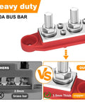 Heavy Duty 250A Power Distribution Block Pair With Thick Copper Busbar Terminal Strips For 12V Marine Boat Truck Car Audio Systems, side view