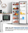 Zinc Alloy Freezer Door Hinges Replacement Kit With Screws, Durable Swivel Fridge Door Hinges for Refrigerator Freezer Doors, 2 Pcs
