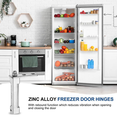 Zinc Alloy Freezer Door Hinges Replacement Kit With Screws, Durable Swivel Fridge Door Hinges for Refrigerator Freezer Doors, 2 Pcs