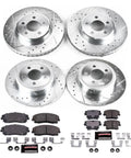 PowerStop front and rear brake kit with four drilled and slotted rotors and ceramic pads