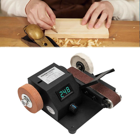 Straight Up Workhorse Mini Electric Belt Sander And Tabletop Polisher With Variable Speed Control, compact grinder for wood and leather crafting.