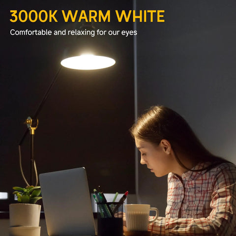 Dimmable E12 LED Bulbs A15 Globe Shape 6W Actual 60W Equivalent Warm White 3000K used in desk lamp for comfortable lighting