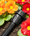 Six Pack 3/4 Inch Female Pipe Thread To 1/2 Inch Drip Tubing Adapter Swivel Garden Hose Connector For 1/2 Inch Drip Line Fits Standard 3/4 Inch Hoses And Faucets black plastic connector in flower garden