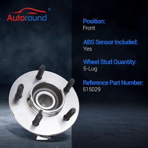 Beefy Front Wheel Bearing And Hub Assembly Kit For Ford F 150 2000 2001 2002 2003 4x4 5 Lugs With ABS displayed front view