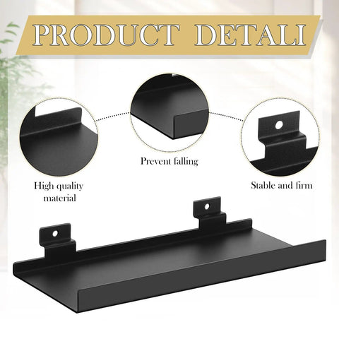 12 Pack Slatwall Shelves 10 By 4.3 Inch Metal Slat Wall Shelf Accessories heavy duty black metal shelf with mounting details