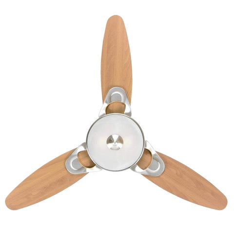 Arcadia 46 Inch White Indoor Ceiling Fan With Dimmable LED Light Kit Frosted White Alabaster Glass Remote Control Included Reversible Light Maple