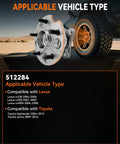 Rear Wheel Bearing Hub Assembly 2 Pack For Toyota Highlander 2004 To 2013 Venza 2009 To 2016 Lexus RX330 2004 To 2006 RX350 2007 To 2009 RX400h 2006 To 2008 AWD 5 Lug With ABS Direct Fit Easy Install with applicable vehicle types in the background