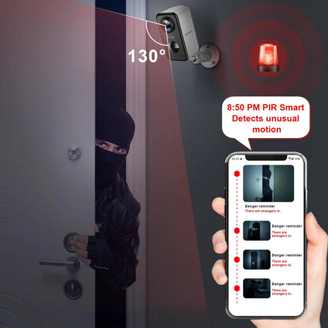 Outdoor Security Camera Wireless Rechargeable 1080P HD Video Waterproof With Color Night Vision AI Motion Detection 2 Way Audio SD Or Cloud Storage No Hassle Setup For Home Surveillance