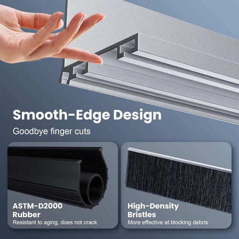 Garage Door Seal Kit For Steel Wood And Aluminum Doors With 2 Inch Brush And U Plus O Rubber Weatherstripping, focus on design