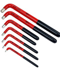 Insulated Hex L-Key Set Metric, 7-Piece, Pro Grade With Soft Black Grips, Red Over Yellow Double Insulation, all sizes shown