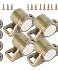 Vintage Zinc Alloy Magnetic Door Catches 4 Piece Set In Green Bronze For Cabinets Closets And Drawers Easy Install Antique Hardware