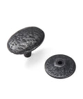 10 Pack Rustic Black Iron Cabinet Knobs With Backplates, Hammered Vintage Style, 1-3/4 Inch Diameter, Zinc Alloy