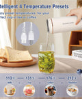 Person using Portable Travel Electric Kettle With Four Temperature Presets 400Ml Mini Hot Water Boiler In 304 Stainless Steel