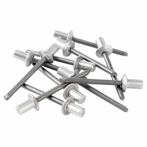 Watertight Aluminum Blind Rivets With Steel Mandrel Pack Of Fifty Three Sixteenths By Three Eighths Inch Closed End Pop Rivets for metal projects
