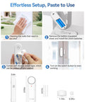 2 In 1 Door Alarm And Window Sensor Chime Set For Kid Safety And Home Security With 3 Level Volume Easy Switch Between Alarm And Doorbell Works On Doors And Windows Ideal For Garages And Apartments 3 Pack, white, 3.93in