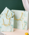 Blue Paper Bags Set 30 Pack Premium 3D Cut Tote Bags For Shopping Clothing Jewelry And Souvenirs Gift Wrapping Supplies 10 Each Size Small Medium Large Ideal For Gift Wrapping And Party Favors And Retail Packaging featuring floral design with yellow handles