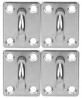 Bulletproof M8 Stainless Steel Pad Eye Plate With 4 Hole Design, heavy-duty bracing for ceiling and wall applications.