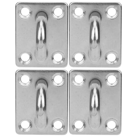 Bulletproof M8 Stainless Steel Pad Eye Plate With 4 Hole Design, heavy-duty bracing for ceiling and wall applications.