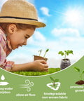Child planting with 50 Pack 35mm Seed Starter Peat Pellets For Seedlings Easy Transplanting Garden Soil Pods For Starting Seeds Flowers And Vegetables Germination Propagation Tray.