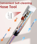 Close-up of the self-cleaning hose tool from Portable Upholstery And Carpet Cleaner With 15KPa Suction And 500W Motor, Red.