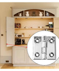 Rotating Concealed Hinges For Doors And Cabinets, Heavy Duty Zinc Alloy Butt Hinge, Smooth Close, Easy Install, Silver Finish