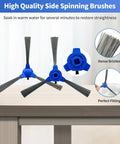 Close-up of blue side spinning brushes from All In One RoboVac Replacement Kit For 11S 12 15C 15T 30 30C 35C Models.
