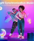 Smart Moon Table Lamp With Touch Control And Bluetooth App Control 20 Plus Scene Modes shown with music sync and dancing people